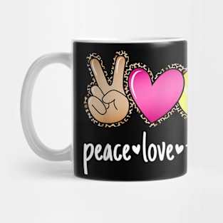 Peace Love Tennis Cute Design for men Women Teen Little Girl Mug